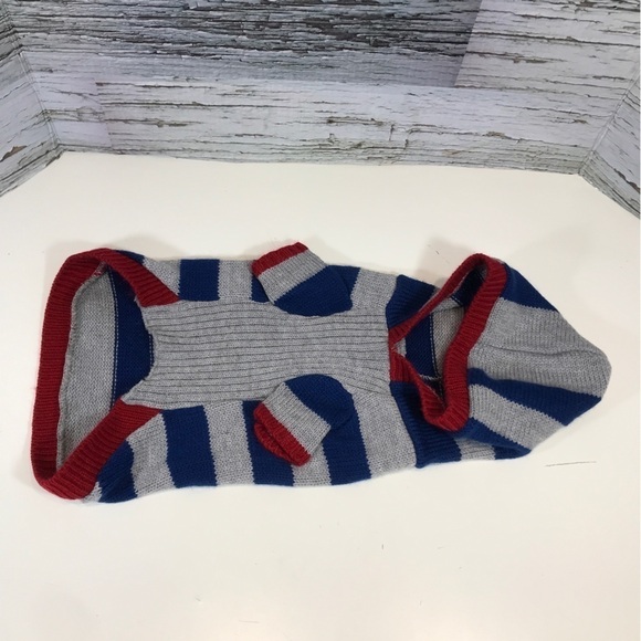Looking good Dog Sweater Striped Blue and Grey size Med - Picture 2 of 4